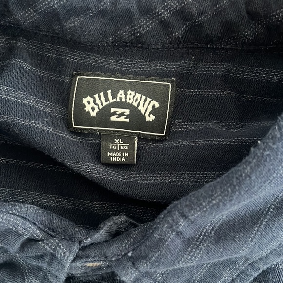 Billabong Woven Stripe Short Sleeve Polo in Navy Blue - Picture 2 of 6